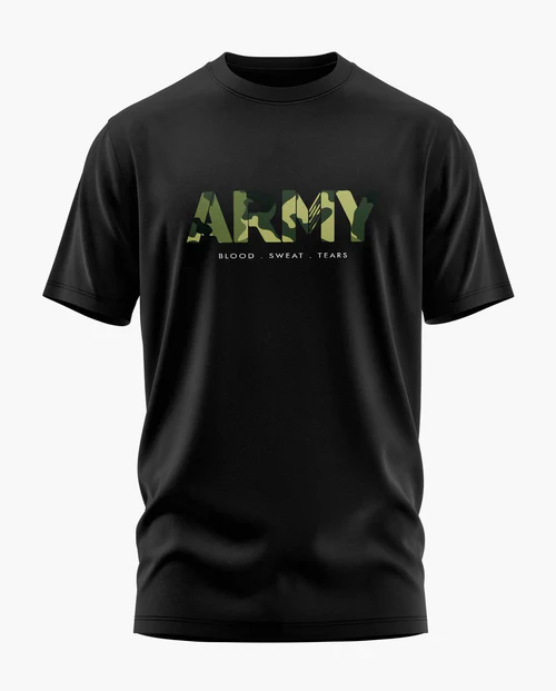 Indian Army T-Shirt – Blood, Sweat & Tears Edition | Camouflage Military Tee