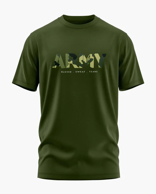 Indian Army T-Shirt – Blood, Sweat & Tears Edition | Camouflage Military Tee