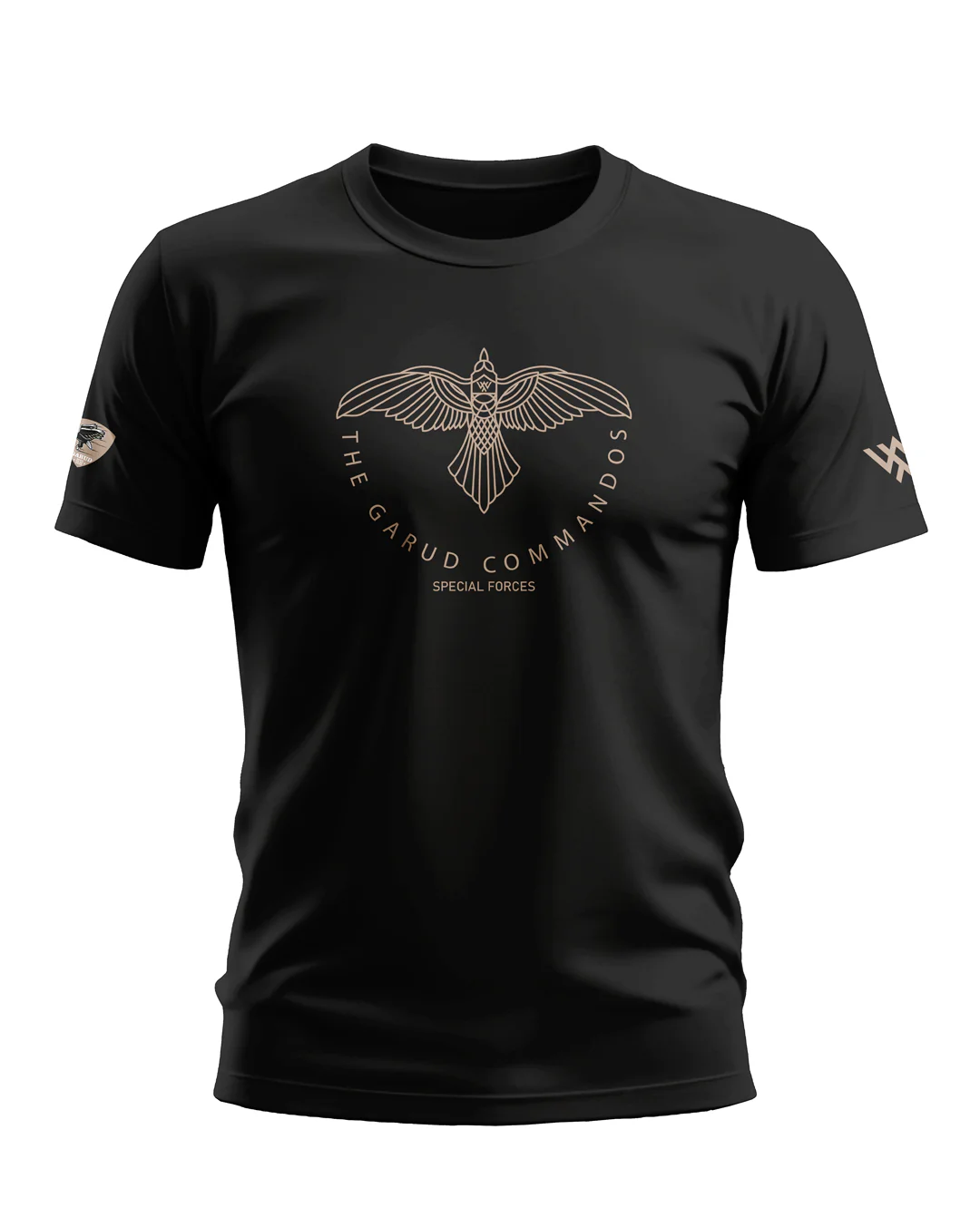 Premium Biowashed Cotton T-Shirt - Garud Commandos Special Forces Design
