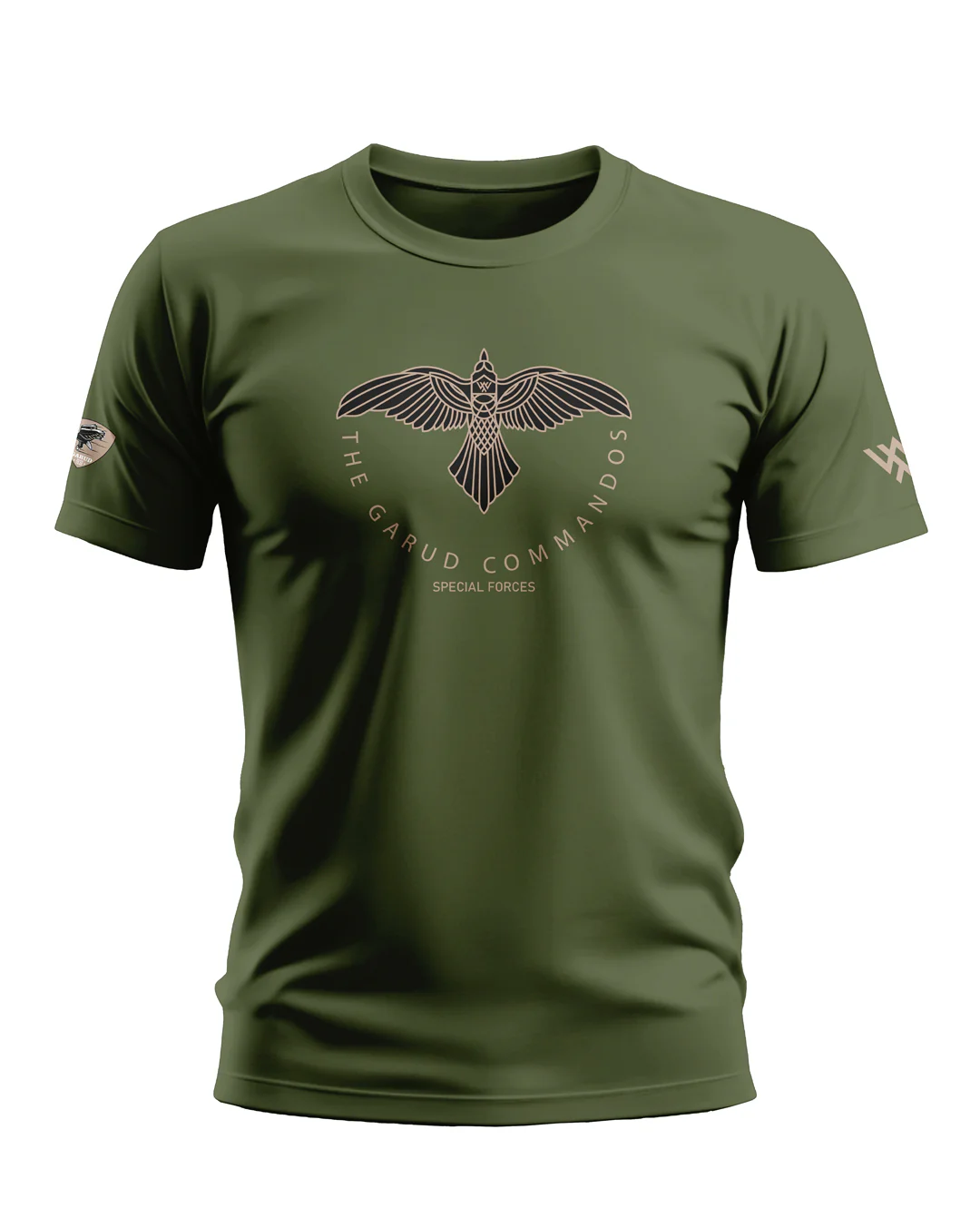 Premium Biowashed Cotton T-Shirt - Garud Commandos Special Forces Design
