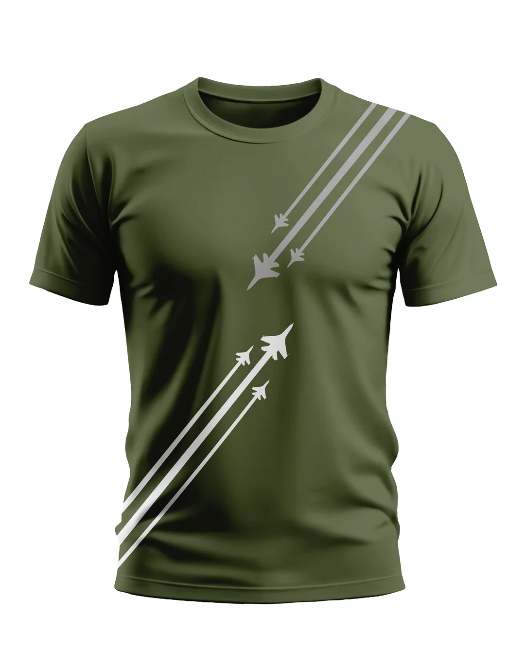 Premium Biowashed Cotton T-Shirt - Fighter Jet Formation Design