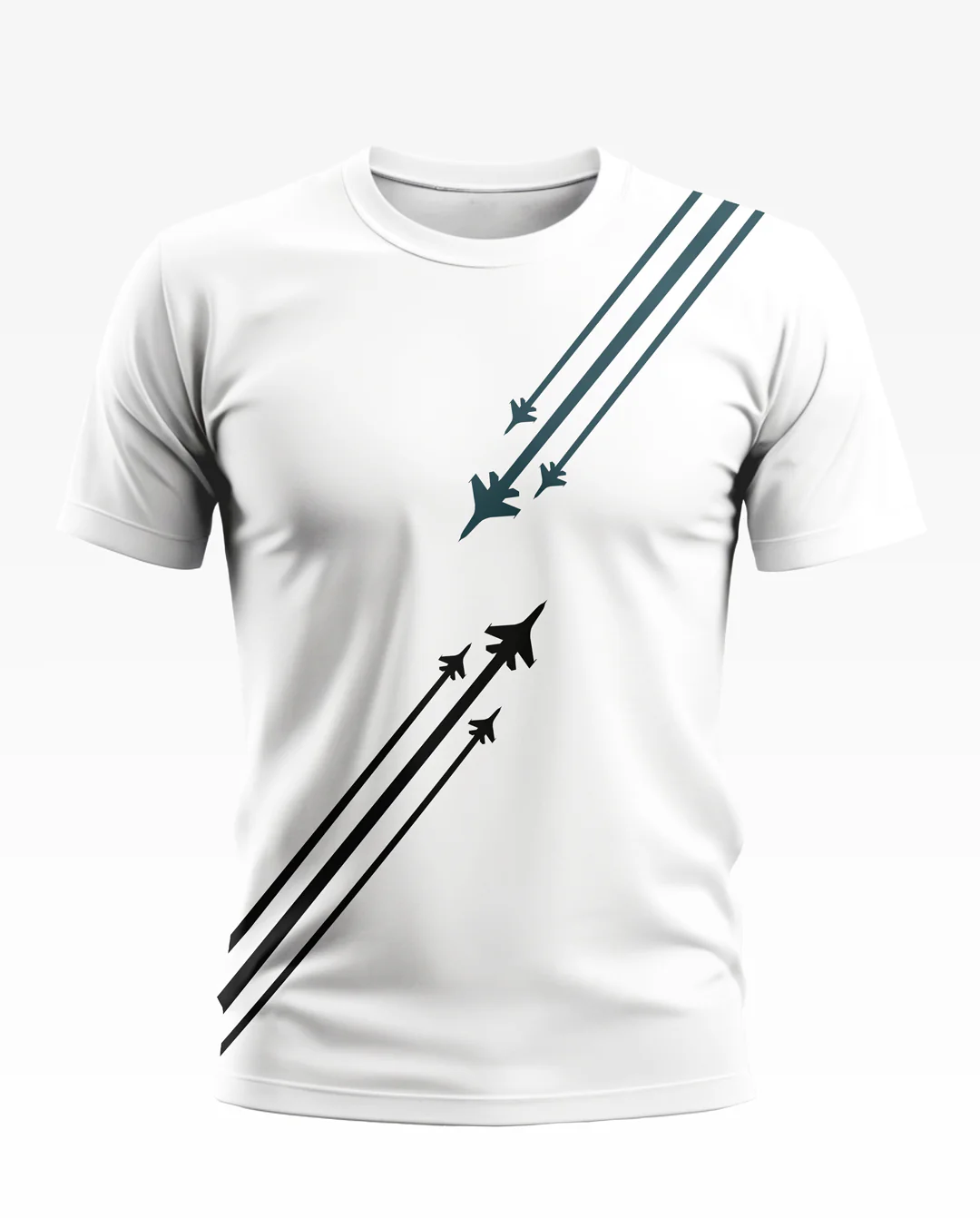 Premium Biowashed Cotton T-Shirt - Fighter Jet Formation Design