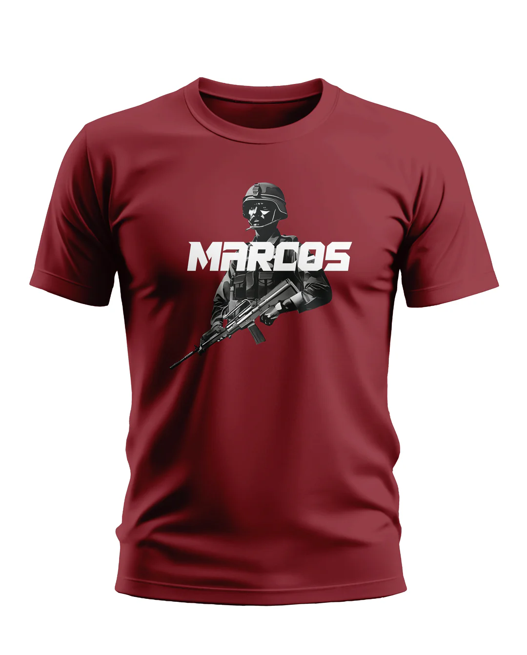 Premium Biowashed Cotton T-Shirt - MARCOS Special Forces Design