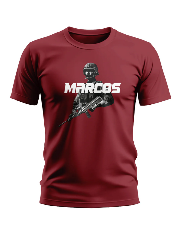 Premium Biowashed Cotton T-Shirt - MARCOS Special Forces Design
