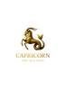Gold Capricorn zodiac sign on a white background