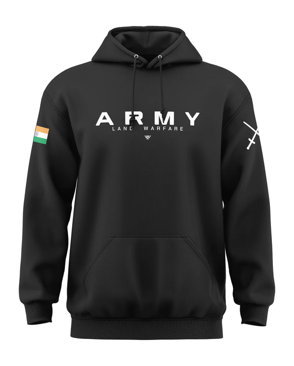 Premium Biowashed Cotton Hoodie - Army Land Warfare Design