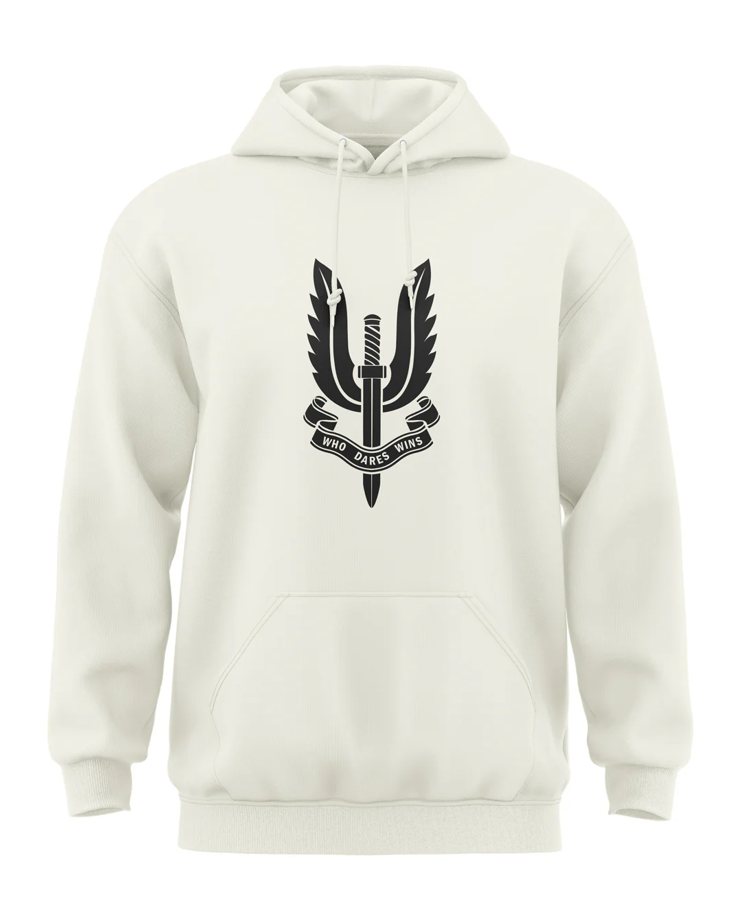 Premium Biowashed Cotton Hoodie - SAS Who Dares Wins Design