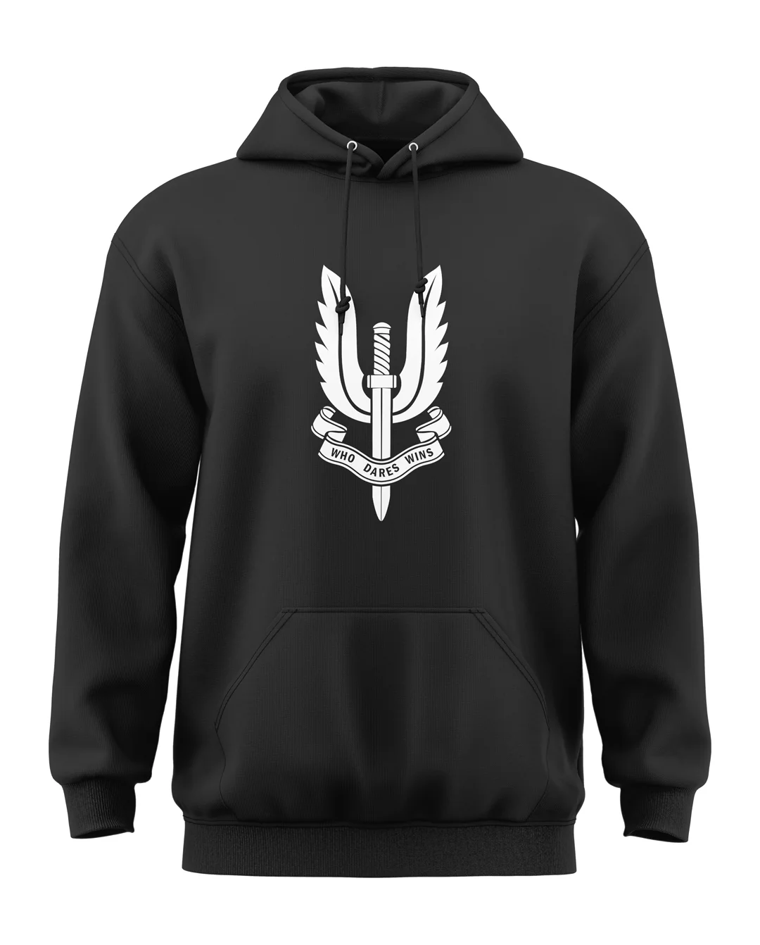 Premium Biowashed Cotton Hoodie - SAS Who Dares Wins Design