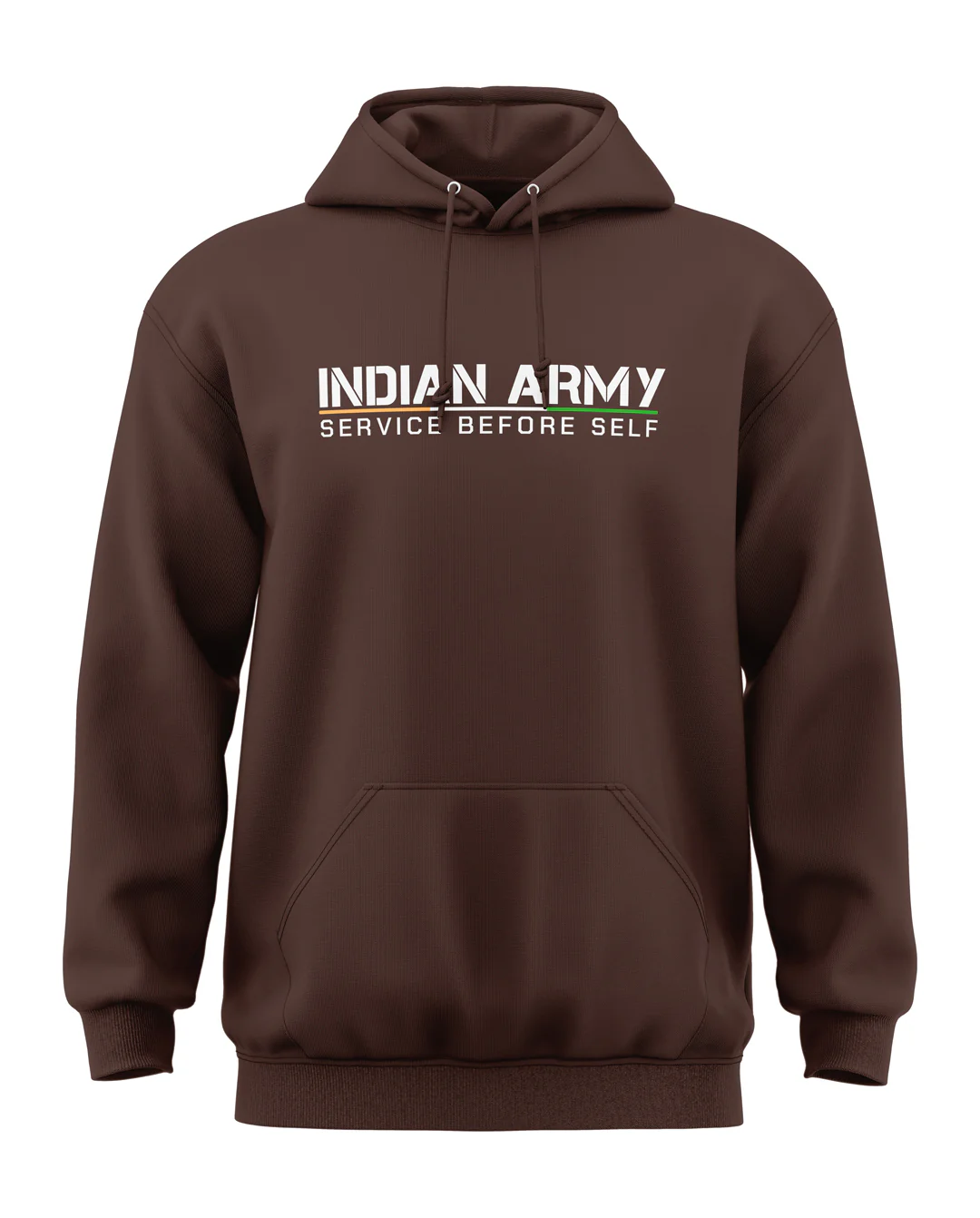 Premium Biowashed Cotton Hoodie - Indian Army Service Before Self Design