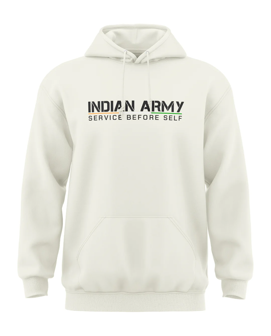 Premium Biowashed Cotton Hoodie - Indian Army Service Before Self Design