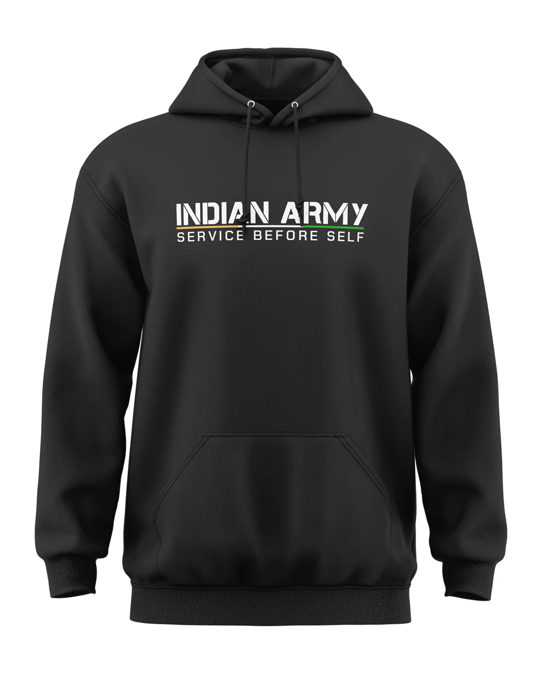 Premium Biowashed Cotton Hoodie - Indian Army Service Before Self Design
