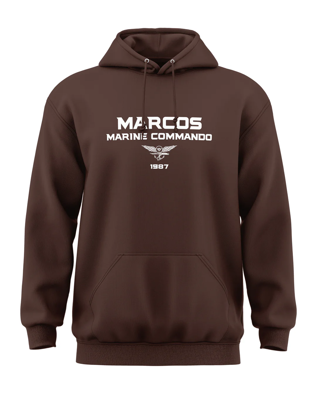 Premium Biowashed Cotton Hoodie - MARCOS Marine Commando 1987 Design