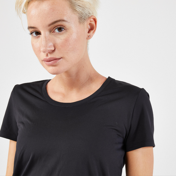 Women's Black Running T-Shirt – Minimal Edition | Lightweight Active Top