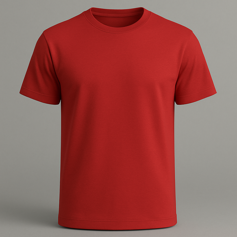 Premium Biowashed Cotton T-Shirt - Classic Comfort Essentials Red