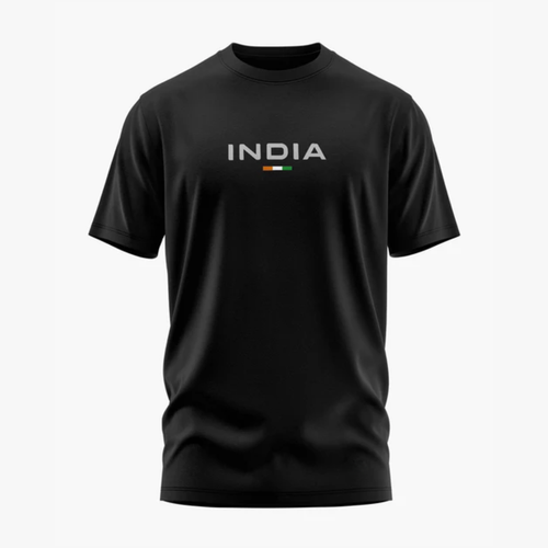 INDIA T-Shirt – Tricolor Minimal Edition | Patriotic Classic Tee Black