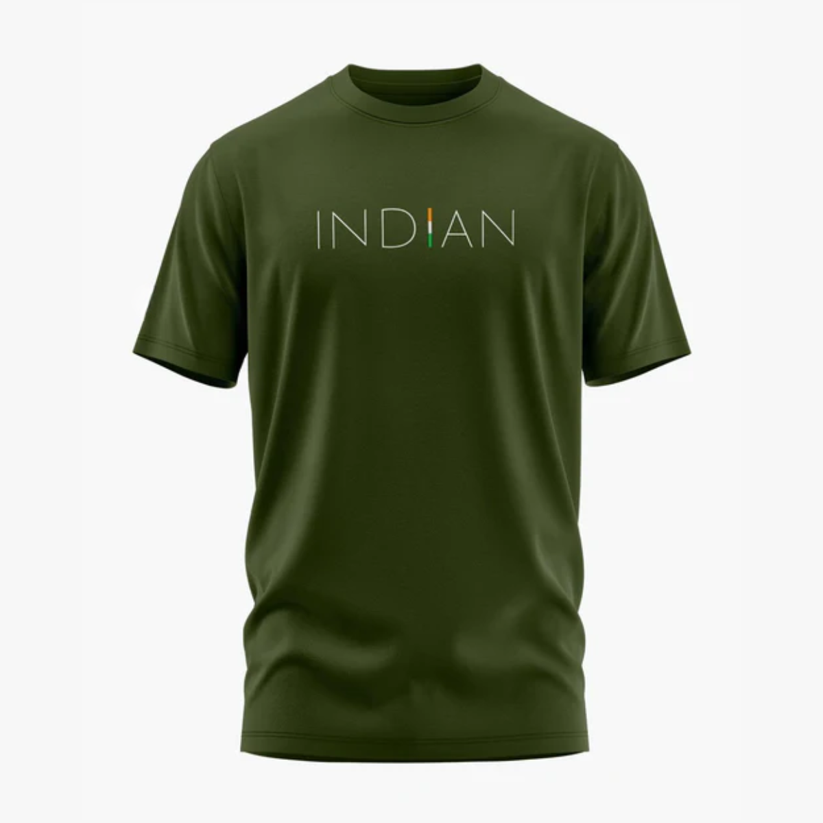 INDIAN T-Shirt – Minimal Tricolor Edition | Patriotic Classic Tee