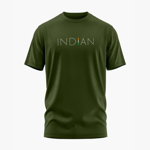 INDIAN T-Shirt – Minimal Tricolor Edition | Patriotic Classic Tee